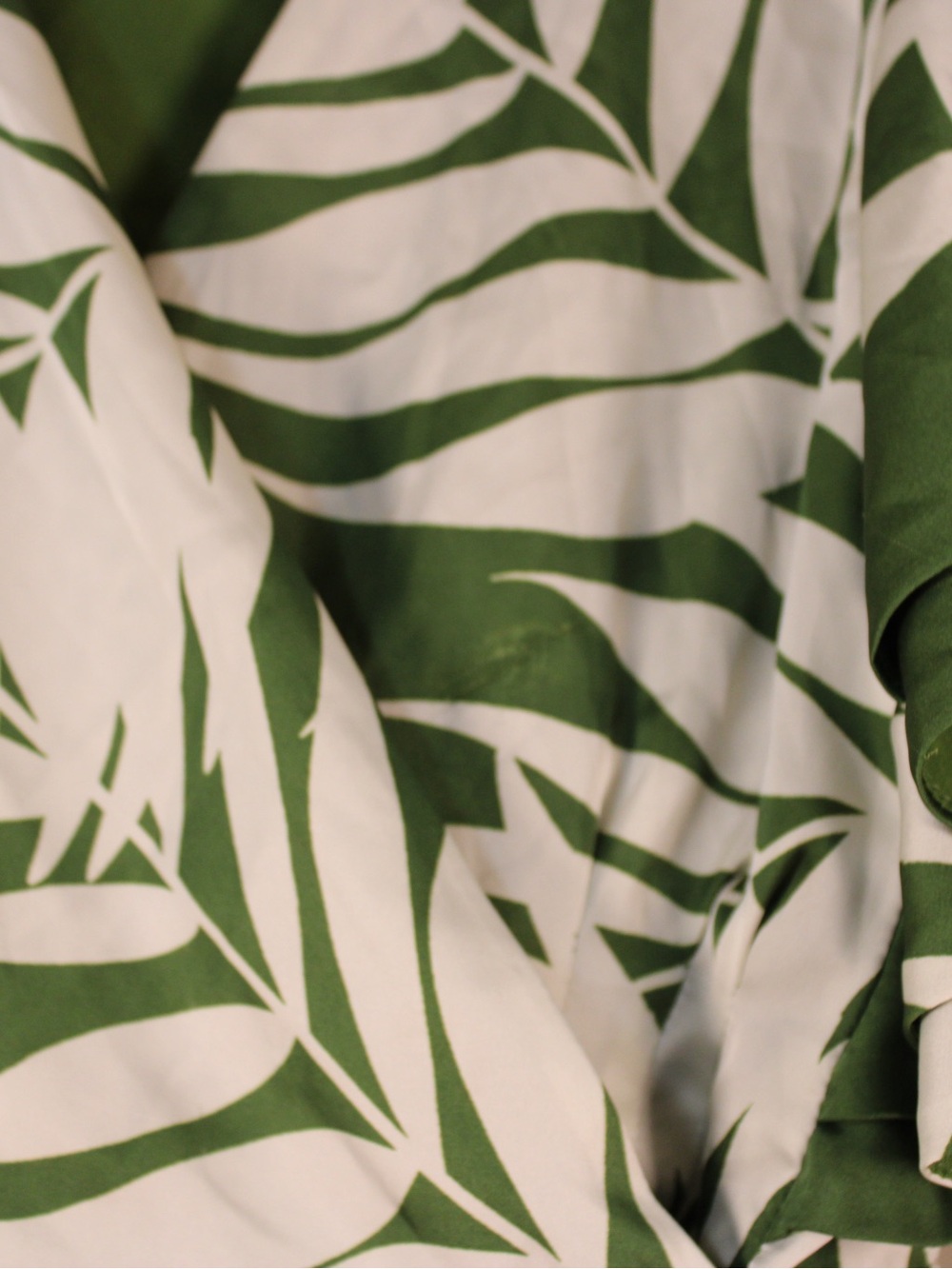 Ruche Green and White Palm-Print Wrap Maxi Dress - Picture 4 of 8